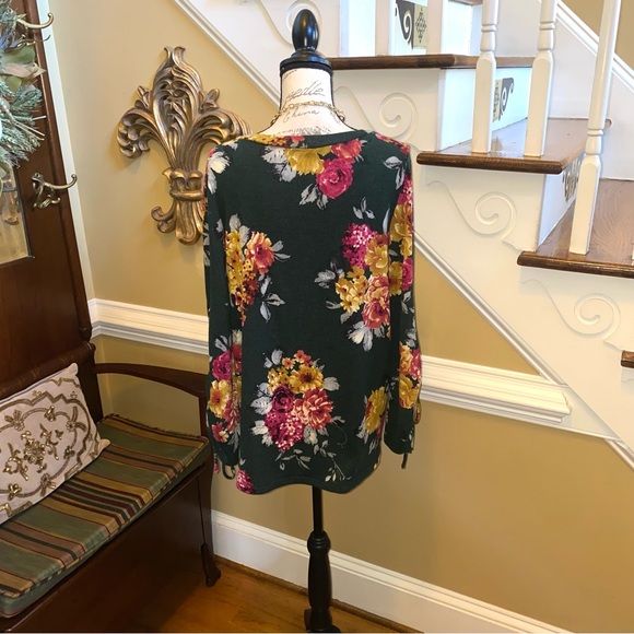 Peach Love floral draw string sleeve tunic top - Picture 5 of 7